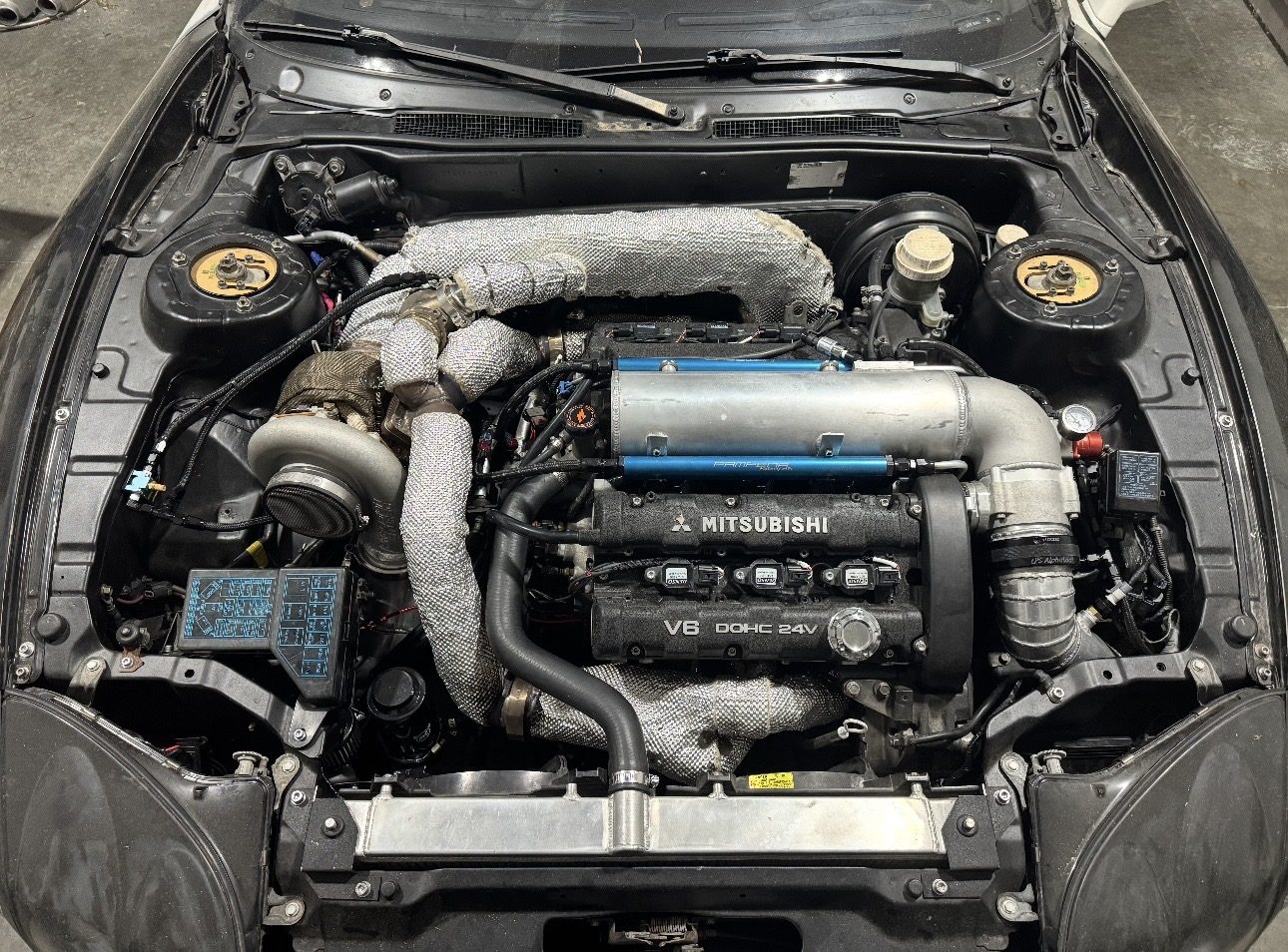 Nathan's 3000GT VR-4 — single-turbo 6G72 engine bay